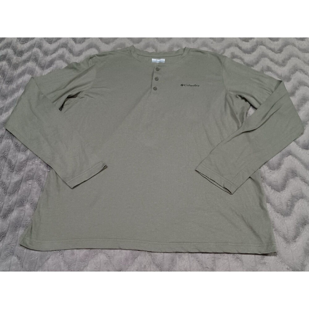 Columbia Mens Size XL Green Omni-Wick Long Sleeve 1/4 Button Up Shirt